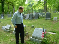 The Composer at the grave of Samuel Barber